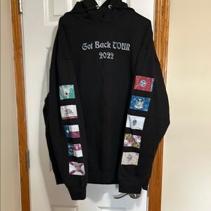 Paul McCartney 2022 Got Back Tour Pullover Black Hoodie with Tour Cities